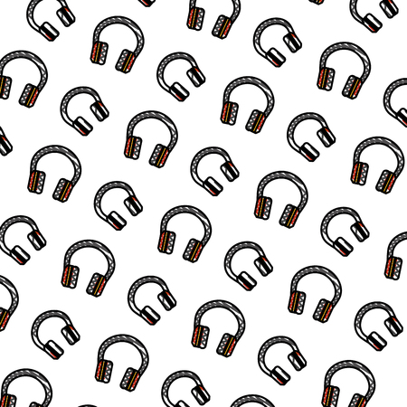 audio earphones pattern background vector illustration designのイラスト素材