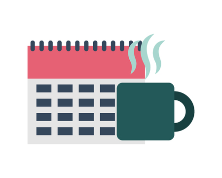 calendar reminder with cup coffee isolated icon vector illustration designのイラスト素材