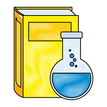 text book with tube test vector illustration designのイラスト素材