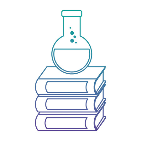 pile text books with tube test vector illustration designのイラスト素材