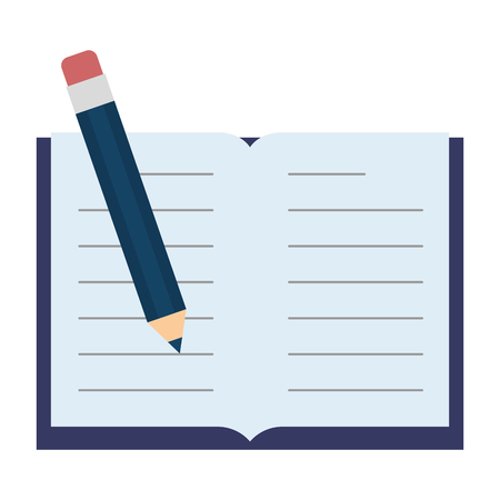 text book with pencil vector illustration designのイラスト素材