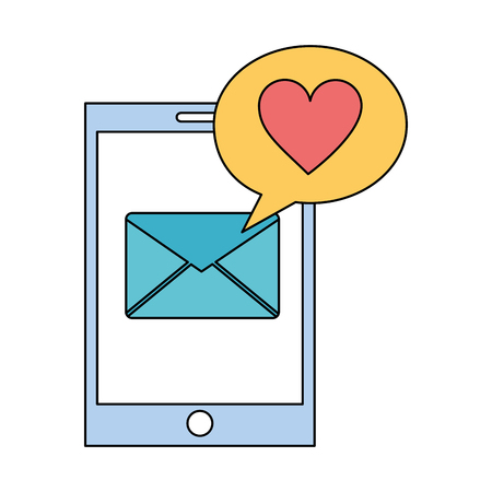 smartphone with envelope mail and set icons vector illustration designのイラスト素材