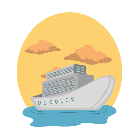 cruice ship on the sea vector illustration designのイラスト素材