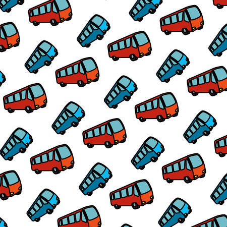 bus vehicles pattern background vector illustration designのイラスト素材