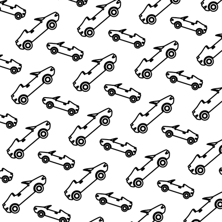 convertibles cars vehicles pattern background vector illustration designのイラスト素材
