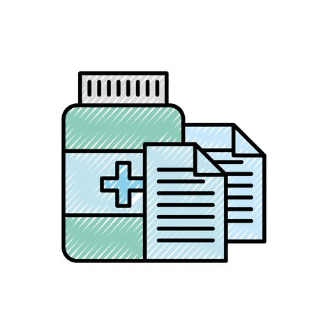 prescription medical bottle pills pharmacy vector illustrationのイラスト素材