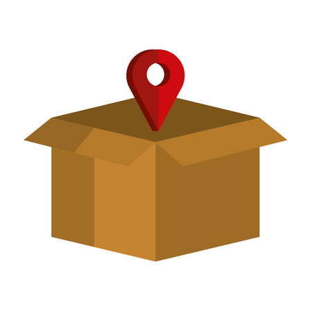 packing box carton with pin location vector illustration designのイラスト素材