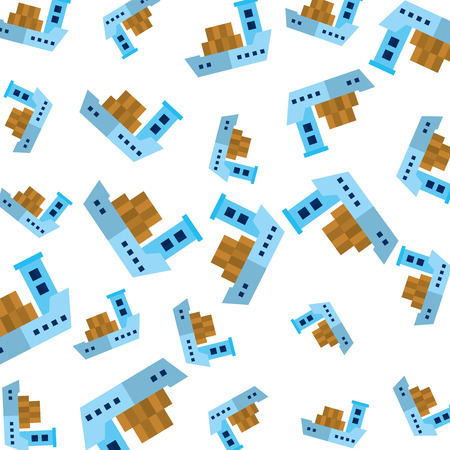 cargo ships pattern background vector illustration designのイラスト素材