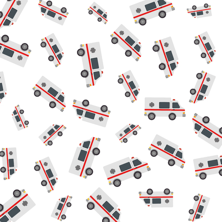 ambulance car pattern background vector illustration designのイラスト素材