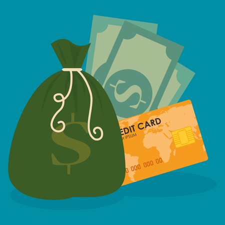 buy on line with credit card vector illustration designのイラスト素材