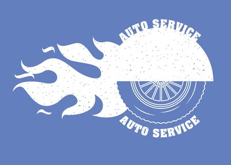 auto service wheel car fire emblem vector illustrationのイラスト素材