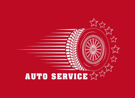industry automotive wheel car speed stars emblem vector illustrationのイラスト素材