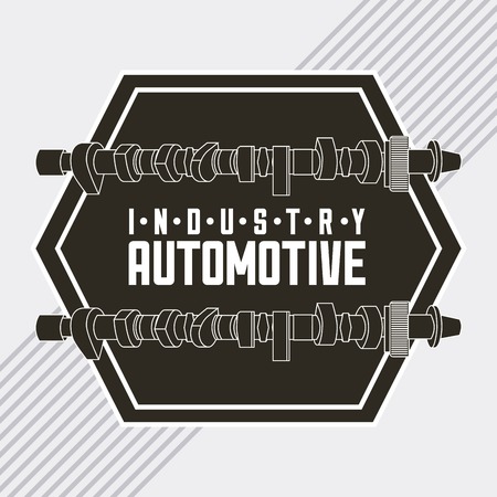industry automotive connecting rod part grunge style emblem vector illustrationのイラスト素材