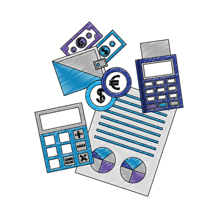international finances and economy icons vector illustration designのイラスト素材