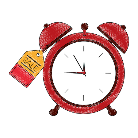 alarm clock with tag vector illustration designのイラスト素材