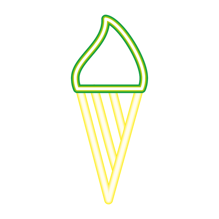 ice cream scoop delicious neon design vector illustrationのイラスト素材