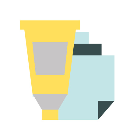 graphic design color paint tuber and papers vector illustrationの写真素材