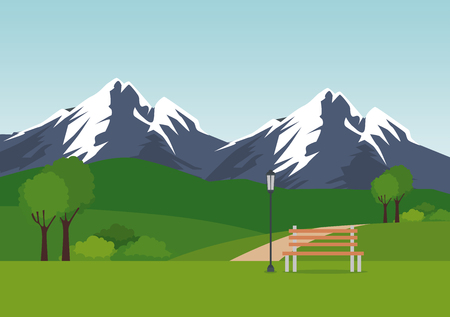 park landscape scene icon vector illustration designのイラスト素材