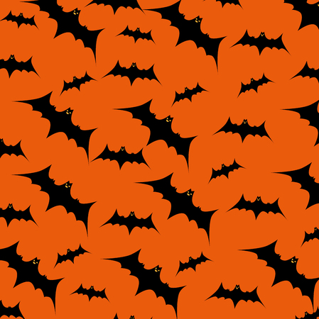 halloween card with bats flying pattern vector illustration designのイラスト素材