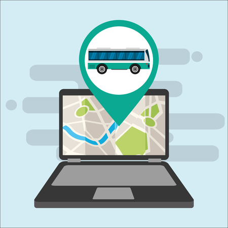 gps navigation transportation computer location bus map vector illustrationのイラスト素材