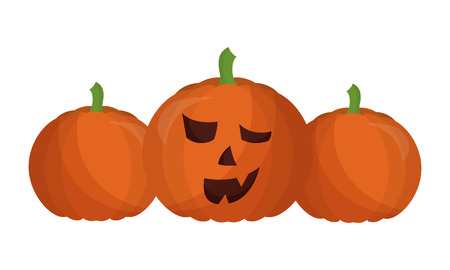 set of halloween pumpkins isolated icon vector illustration designのイラスト素材
