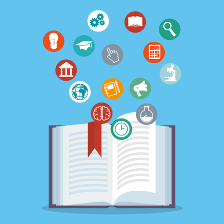 book with education supplies vector illustration designのイラスト素材