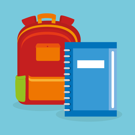 schoolbag supply with notebook vector illustration designのイラスト素材