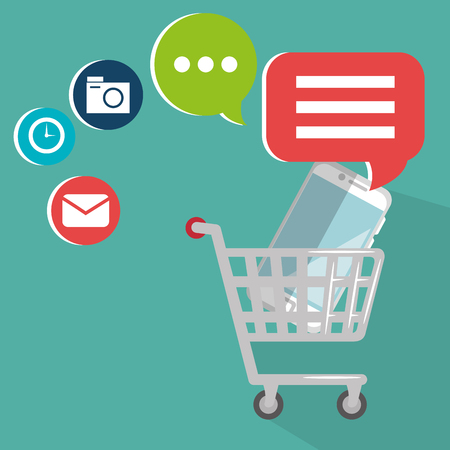 smartphone with social media marketing icons vector illustration designのイラスト素材