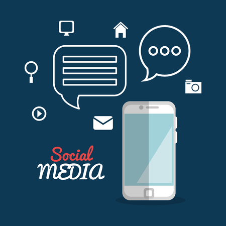 smartphone with social media marketing icons vector illustration designのイラスト素材