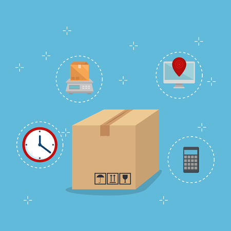 box with delivery service icons vector illustration designのイラスト素材