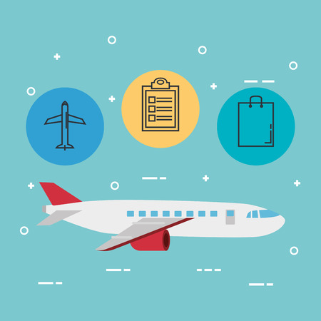 airplane with delivery service icons vector illustration designのイラスト素材