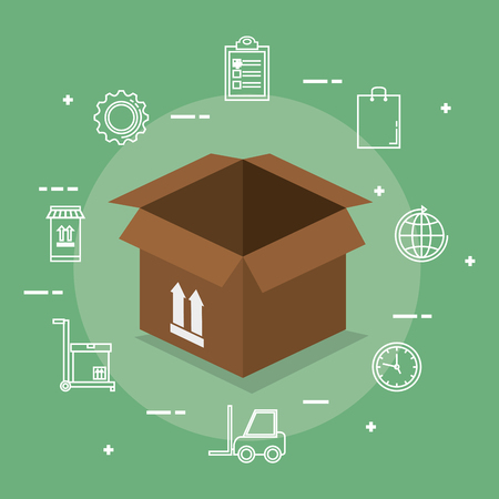 box with delivery service icons vector illustration designのイラスト素材