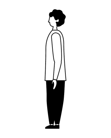 young man character male figure vector illustrationのイラスト素材