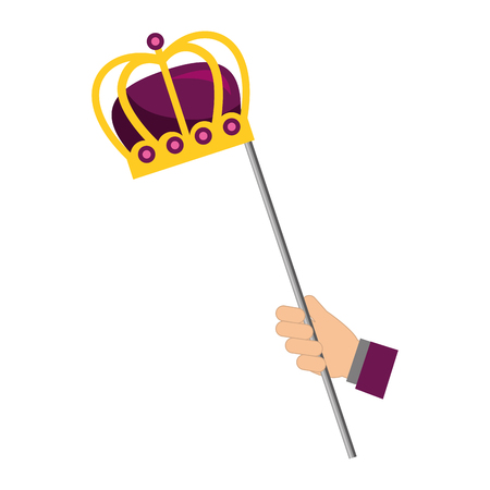hand holding crown royal in stick vector illustrationのイラスト素材