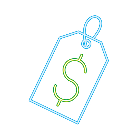 tag price dollar ecommerce market vector illustration neonのイラスト素材