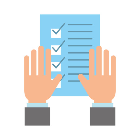 online shopping logistic hand with check list vector illustrationのイラスト素材