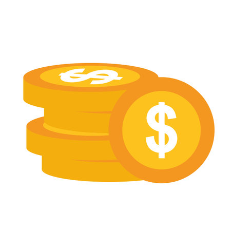 stacked coins dollar money currency vector illustrationのイラスト素材