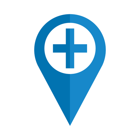 pin location with medical cross vector illustration designのイラスト素材