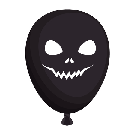 halloween balloon helium with face vector illustration designのイラスト素材