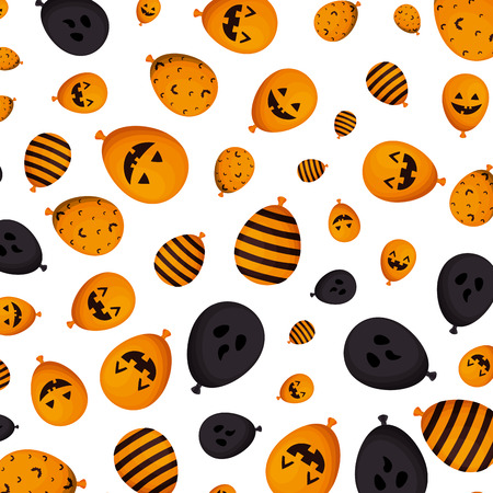 halloween balloons helium styles pattern vector illustration designのイラスト素材