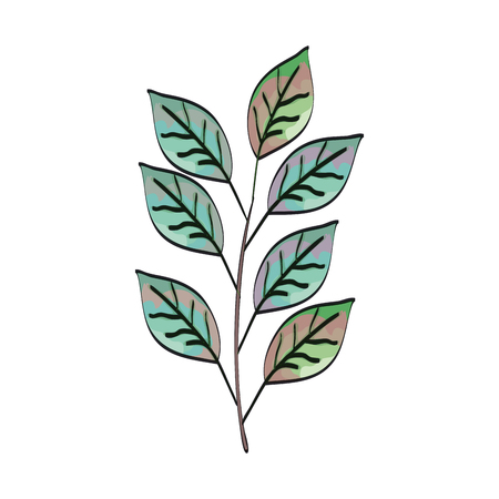 branch with leafs icon vector illustration designのイラスト素材
