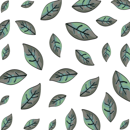 leafs plants ecology pattern background vector illustration designのイラスト素材