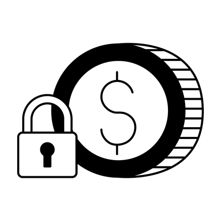 dollar coin money currency security vector illustrationのイラスト素材