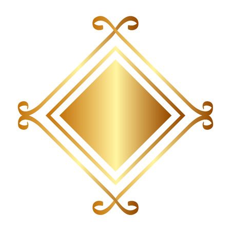 elegant rhombus golden frame vector illustration designのイラスト素材