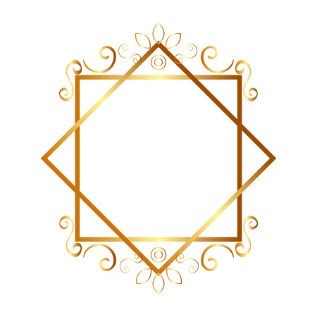 elegant rhombus golden frame vector illustration designのイラスト素材