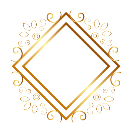 elegant rhombus golden frame vector illustration designのイラスト素材