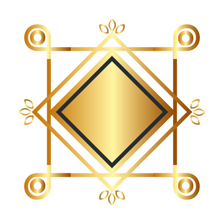 elegant rhombus golden frame vector illustration designのイラスト素材