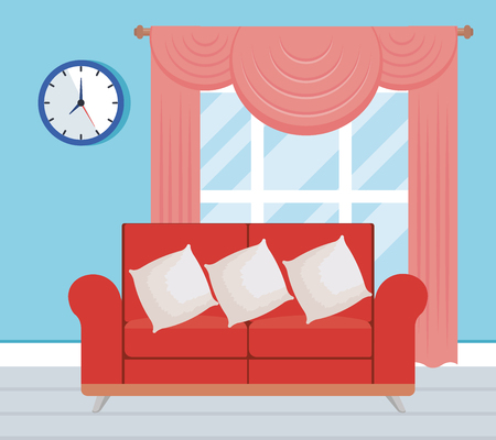 living room place with sofa vector illustration designのイラスト素材
