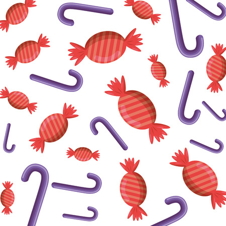 sweet candies set and canes pattern vector illustration designのイラスト素材