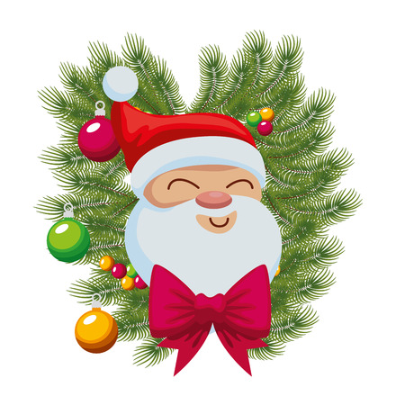 cute santa claus character with crown and balls vector illustration designのイラスト素材